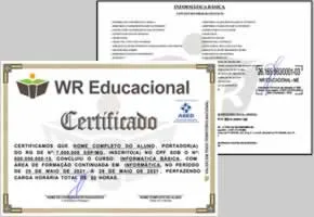 Nosso certificado é impresso em papel timbrado, com carimbo e assinatura física