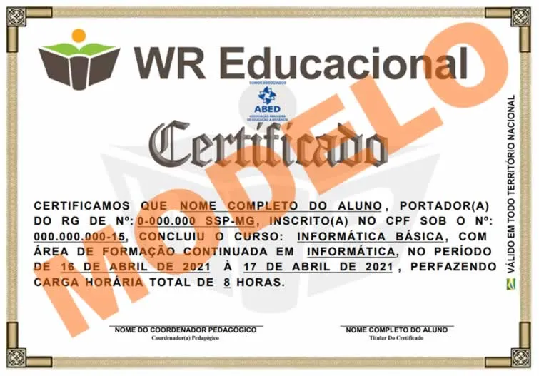 Certificado WR Educacional