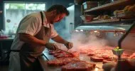 açougueiro e manipulação de carnes
